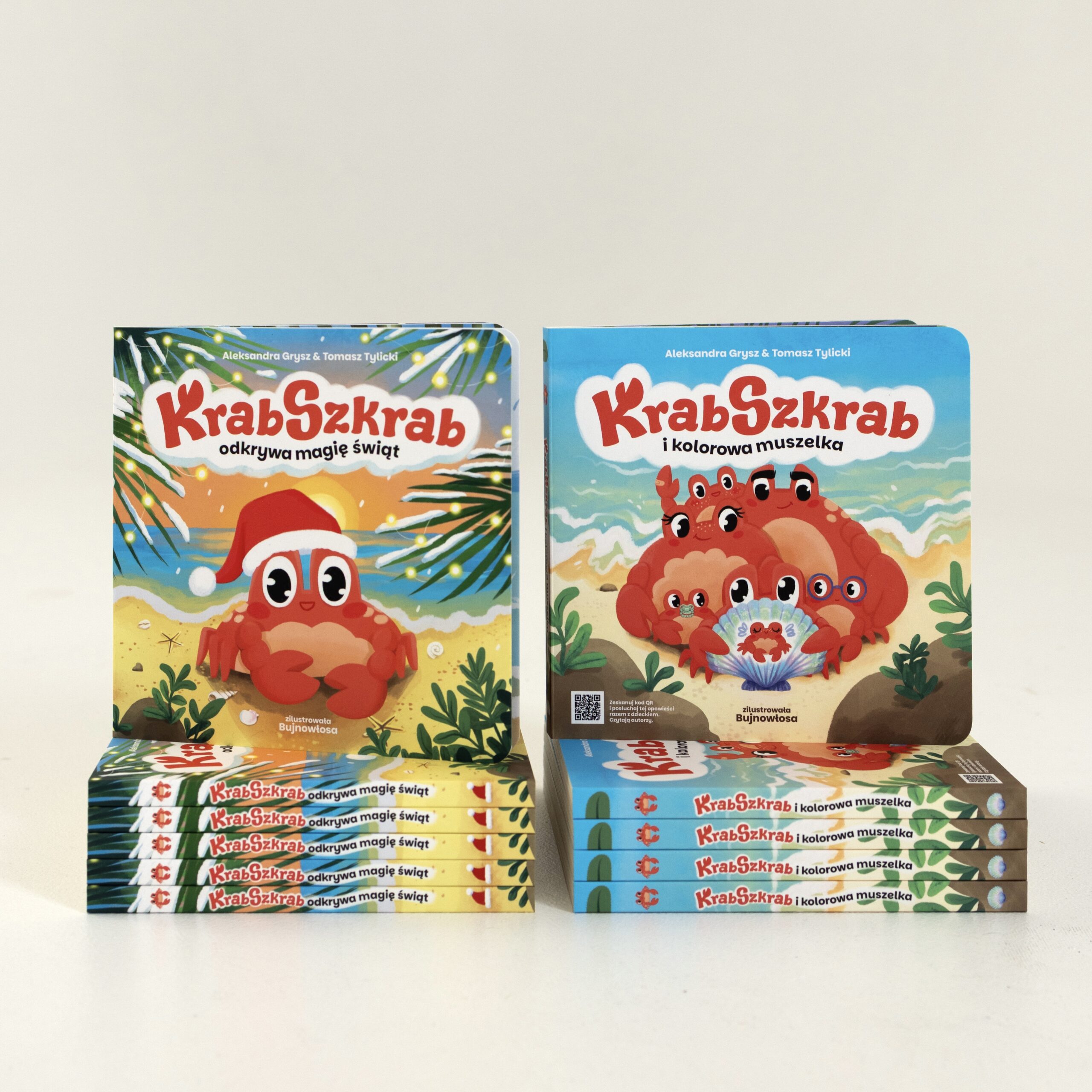 Zestaw: „Krab Szkrab i kolorowa muszelka” + „Krab Szkrab odkrywa magię Świąt”